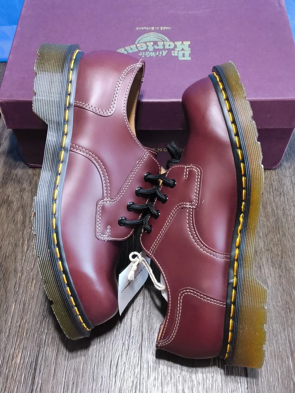COMME des GARCONS HOMME DEUX x Dr. Martens Cherry Red Derby Shoes Mens 10 Wom 11